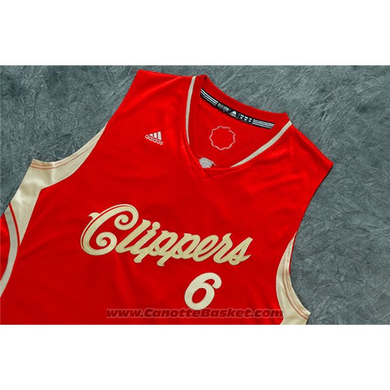 Maglia Natale 2015 Los Angeles Clippers DeAndre Jordan #6 Rosso